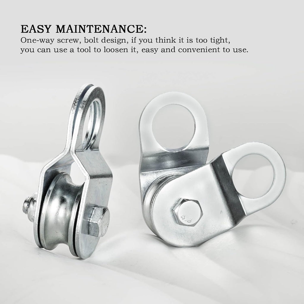 Cable Pulley 32mm Small Snatch Block for 0.23Inch/6mm Wire Rope, Single Pulley Wheel Bearing Inside, Load 110 LB, 1Pack
