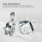 Cable Pulley 32mm Small Snatch Block for 0.23Inch/6mm Wire Rope, Single Pulley Wheel Bearing Inside, Load 110 LB, 1Pack