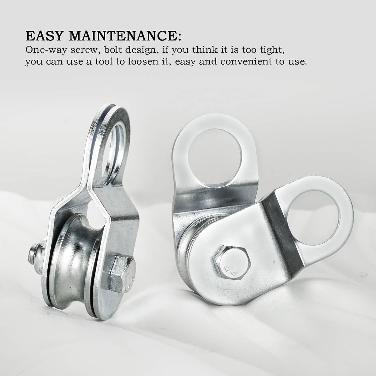 Cable Pulley 32mm Small Snatch Block for 0.23Inch/6mm Wire Rope, Single Pulley Wheel Bearing Inside, Load 110 LB, 1Pack