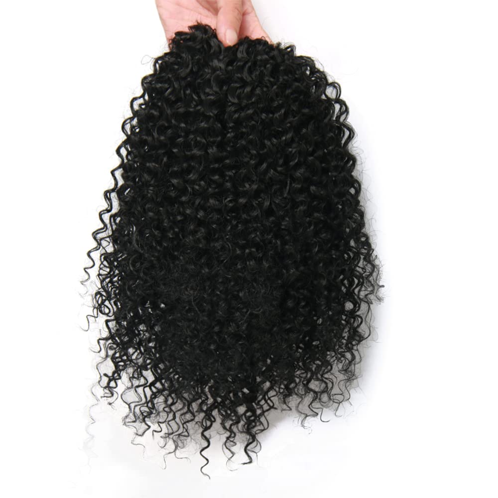 Short Afro Kinky Curly Ponytail Hair Piece for African American Ponytail Extension Synthetic Afro Kinky Curly