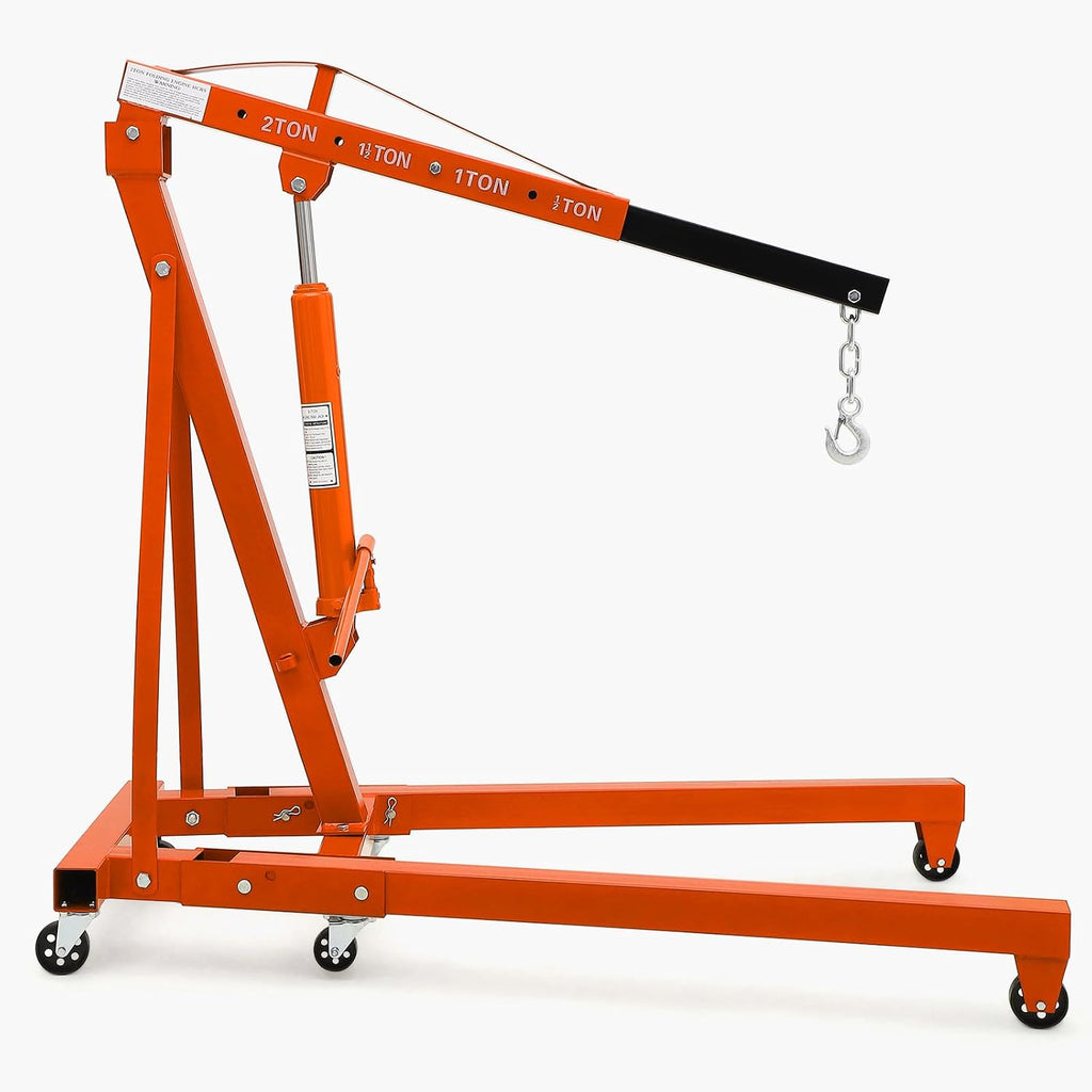 2 Ton Hydraulic Engine Hoist Cherry Picker, 4400LBS, Orange