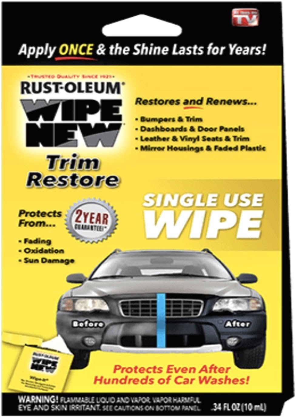 Dashboard Bumper Car Interior Exterior and Auto Trim Restorer- Pack of 2