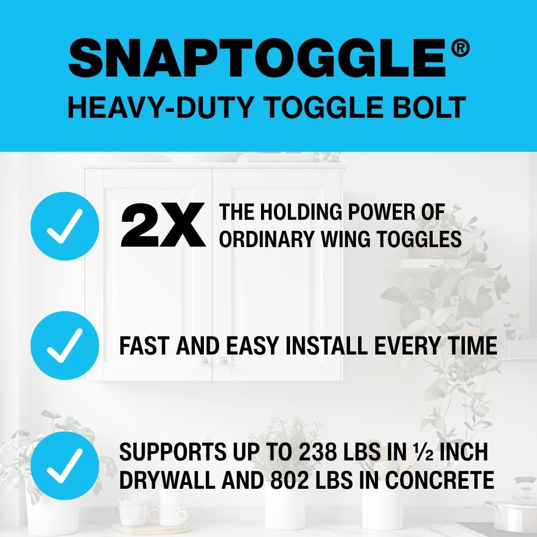 SNAPTOGGLE Toggle Bolt 3/16-24 UNC, 100 Pack, Round Head