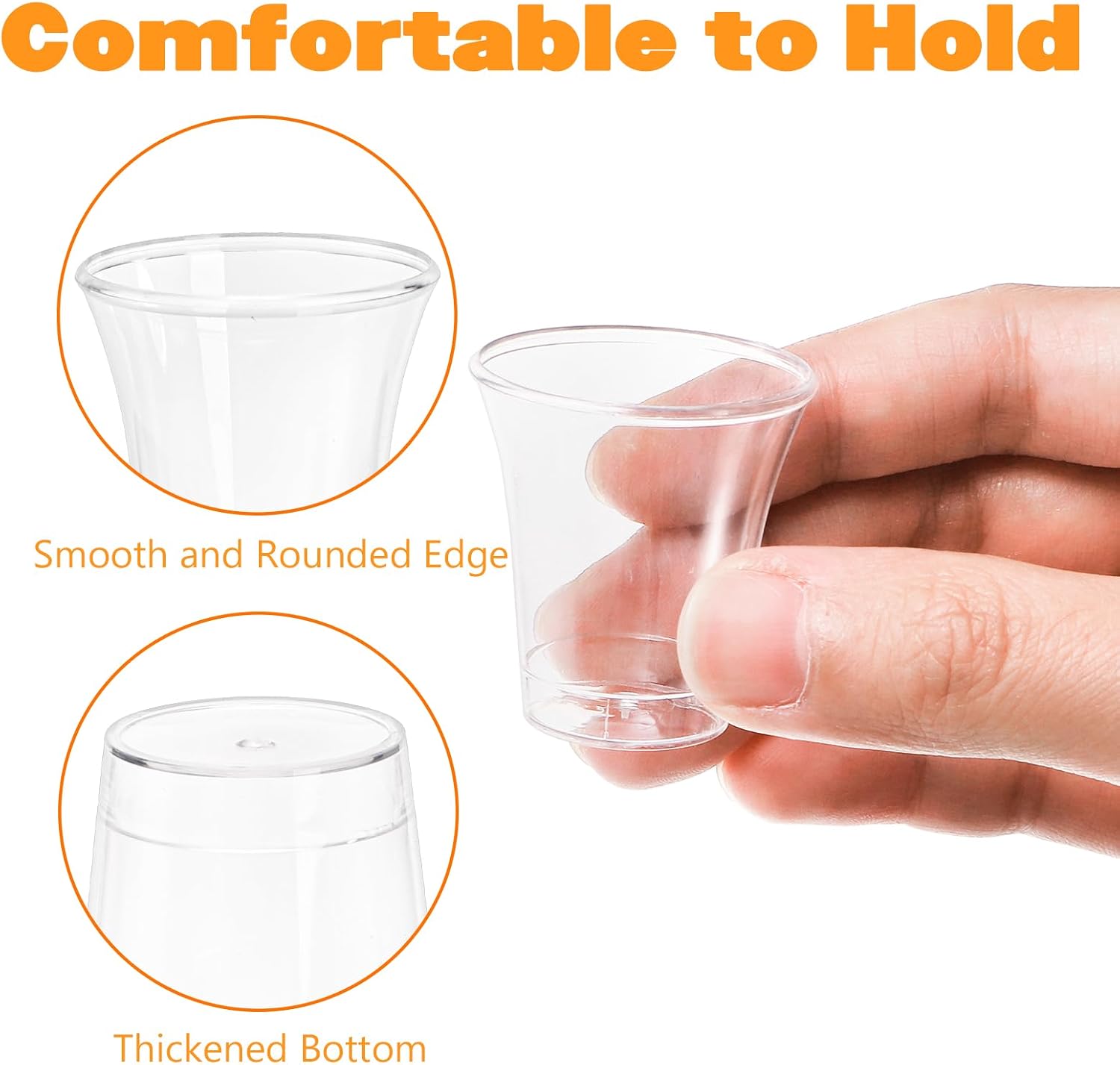 1000 Pack Communion Cups, Plastic Disposable Cup Fits Standard Holy Communion Trays, 0.5 Ounce, Clear