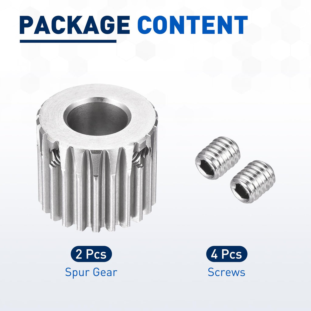 DTGN Spur Gear 1Mod 22 Teeth 12mm Thickness 12mm Bore 2Pcs