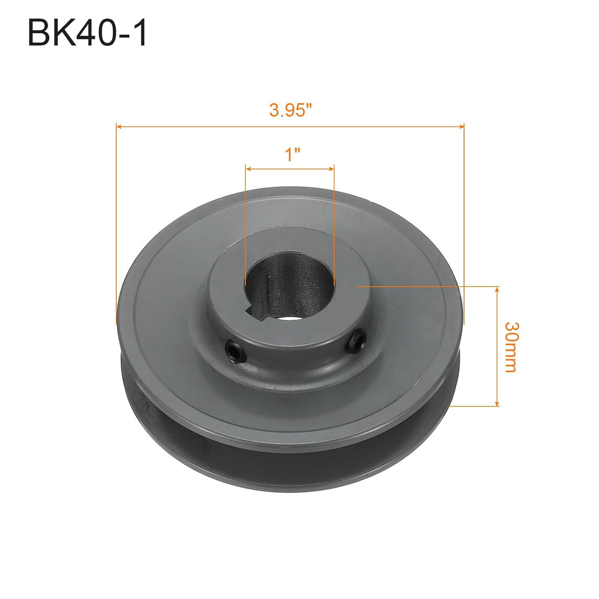 uxcell BK40-1 V-Belt Sheave 1" Bore, 3.95" OD, Single Groove Web Sheave