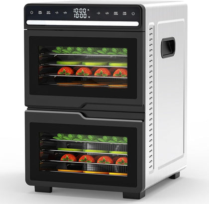 Food Dehydrator, 12 Stainless Steel Trays with 8.8 ft² Drying Space, 1100W, 176°F Dehydrated Dryer for Jerky & Time