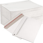 100 Pack 9x 12 Inch Stay Flat Mailers, 250 gsm Self Seal White Cardboard Envelopes, Stay Flat Envelopes for Files
