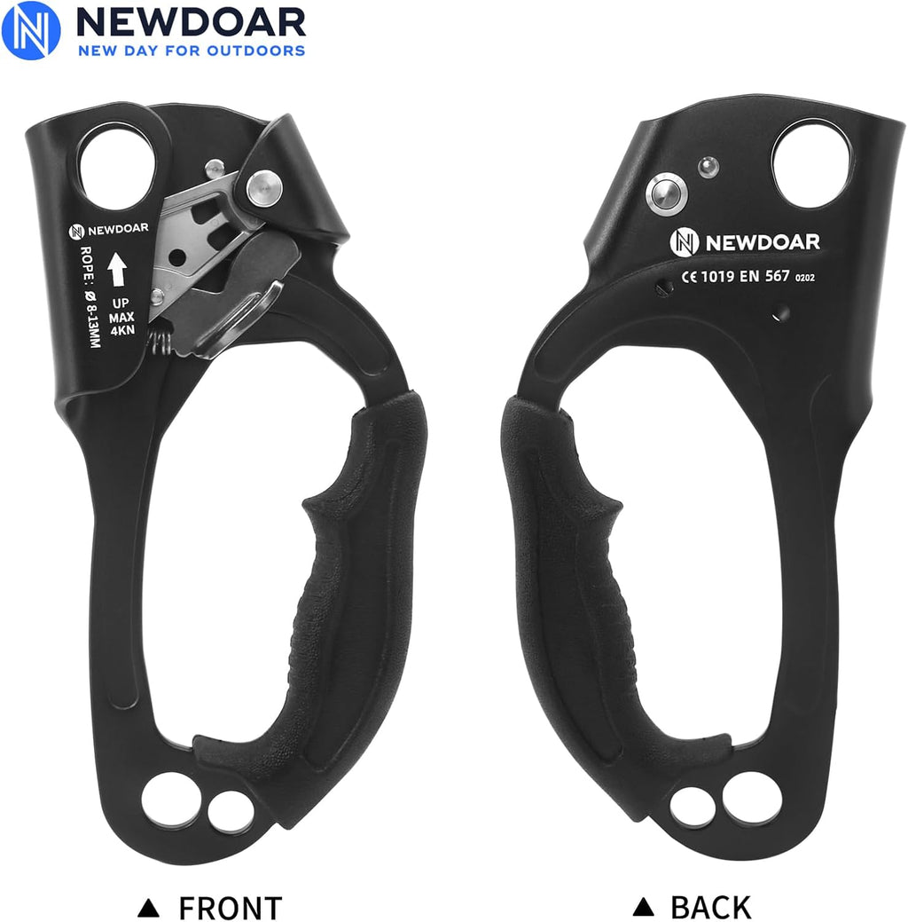 UIAA & CE Certified Hand Ascender Rock Climbing Tree Arborist Rappelling Gear Equipment Rope Clamp for 8~13MM Rope