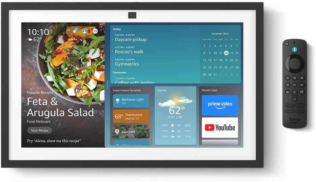 Echo Show 15 (newest model), Full HD 15.6" kitchen hub for home organization, with built-in Fire TV, Designed for Alexa+