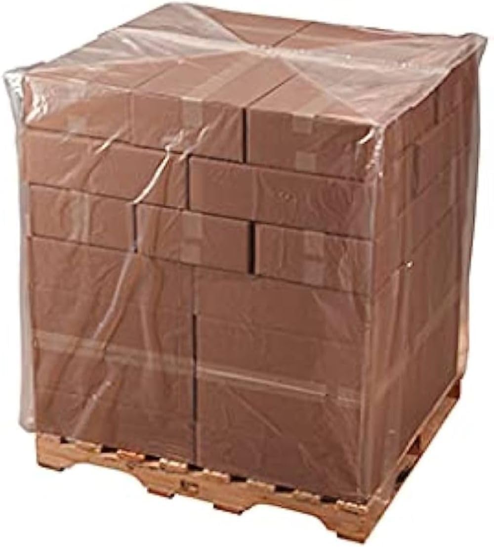 2 Mil Clear Pallet Covers - 60" x 155" - Heavy Duty Construction Grade Strength - Polyethylene Pallet Bags - Outdoor
