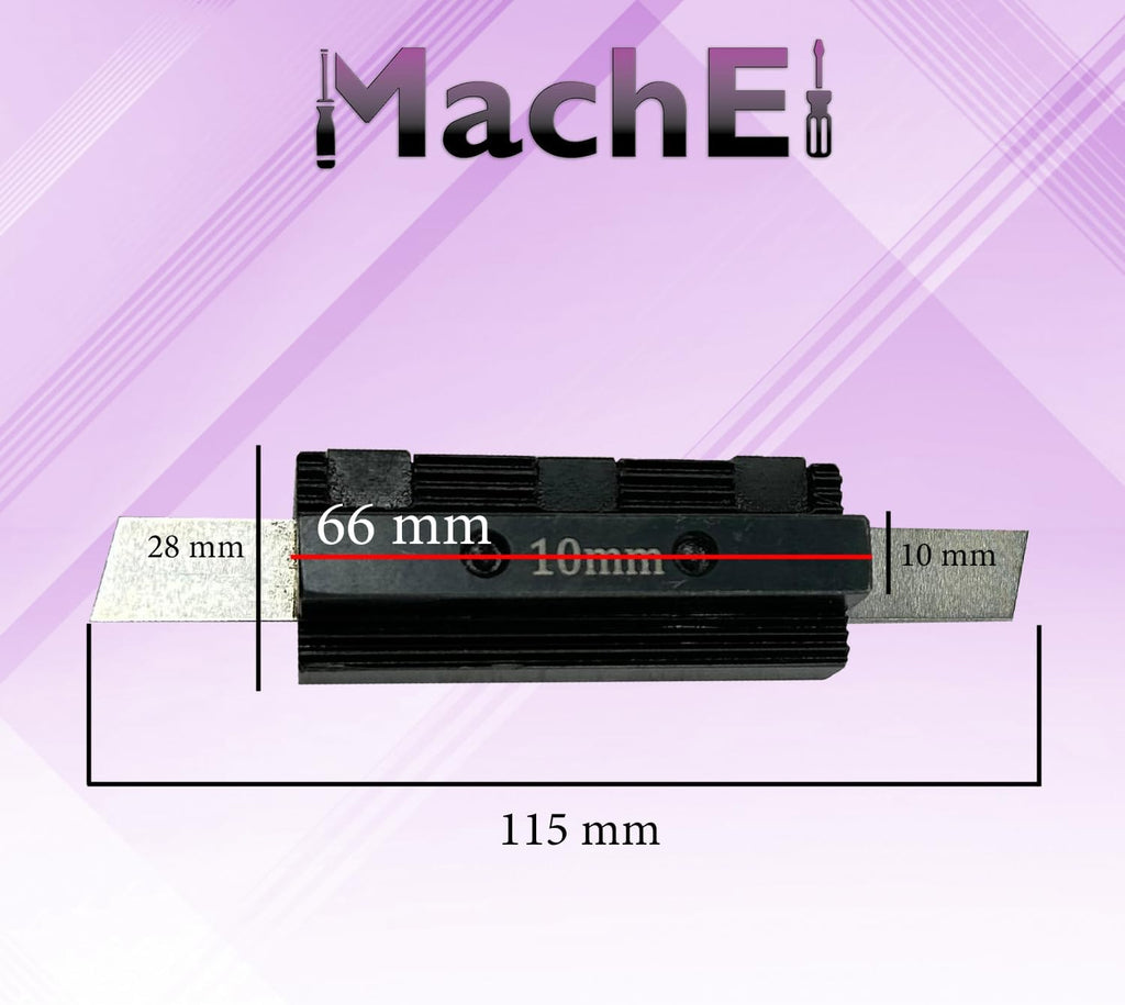 MachEl Adjustable Center Height Parting Cut-Off Tool Holder for Metal Lathe Machines, 10 mm Shank, 3/32″ x 1/2″ x 4-1/2″ Blade Size, Precision Tool Holder