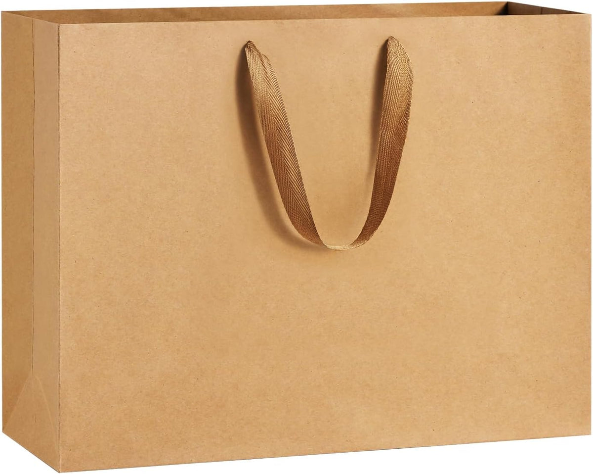 Brown Gift Bags with Handles 16x6x16 Inch Extra Large 24 Pack XL