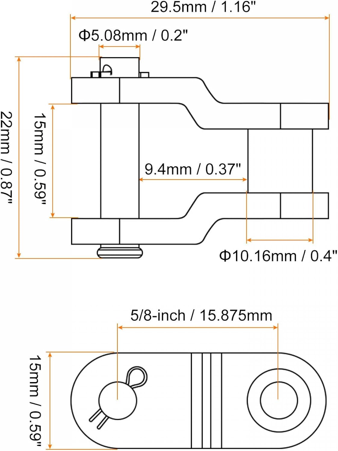 uxcell 12Pcs #50 Chain Offset Half Link Roller, 5/8" Pitch Carbon Steel, Standard Chain End Connector Split Links for 10A Chain