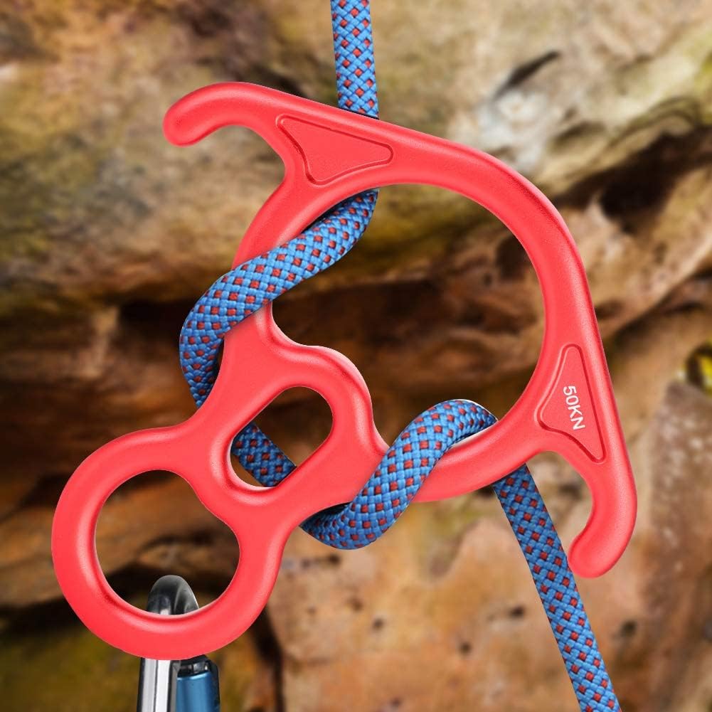 50KN Rescue Figure 8 Descender Climbing Belaying and Rappelling Gear Belay Device7 075 Aluminum Alloy Rigging Plate