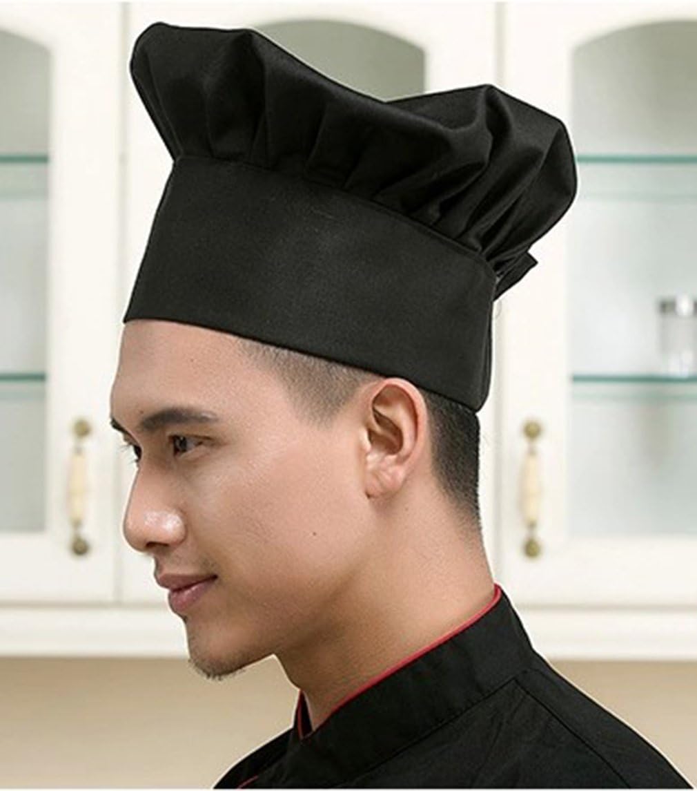 Chef Hat Set of 2 Pack Adult Adjustable Elastic Baker Kitchen Cooking Chef Cap