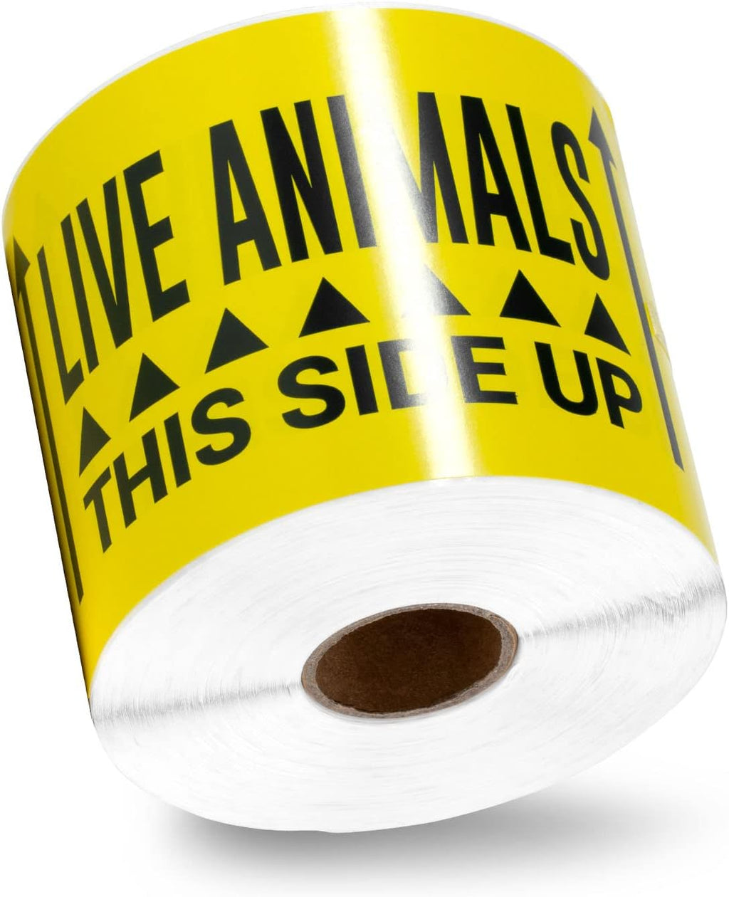 Live Animals This Side Up Stickers, 5 x 3 inch, Yellow, 300 Labels