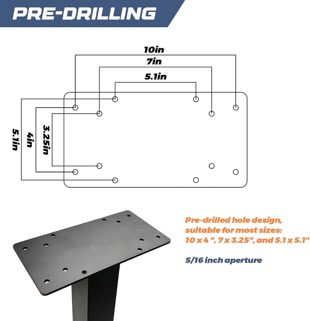 Outside Metal Mailbox Post, 34 inch In-Ground Heavy Duty Mailbox Pillar, Universal mounting Panel fits Most