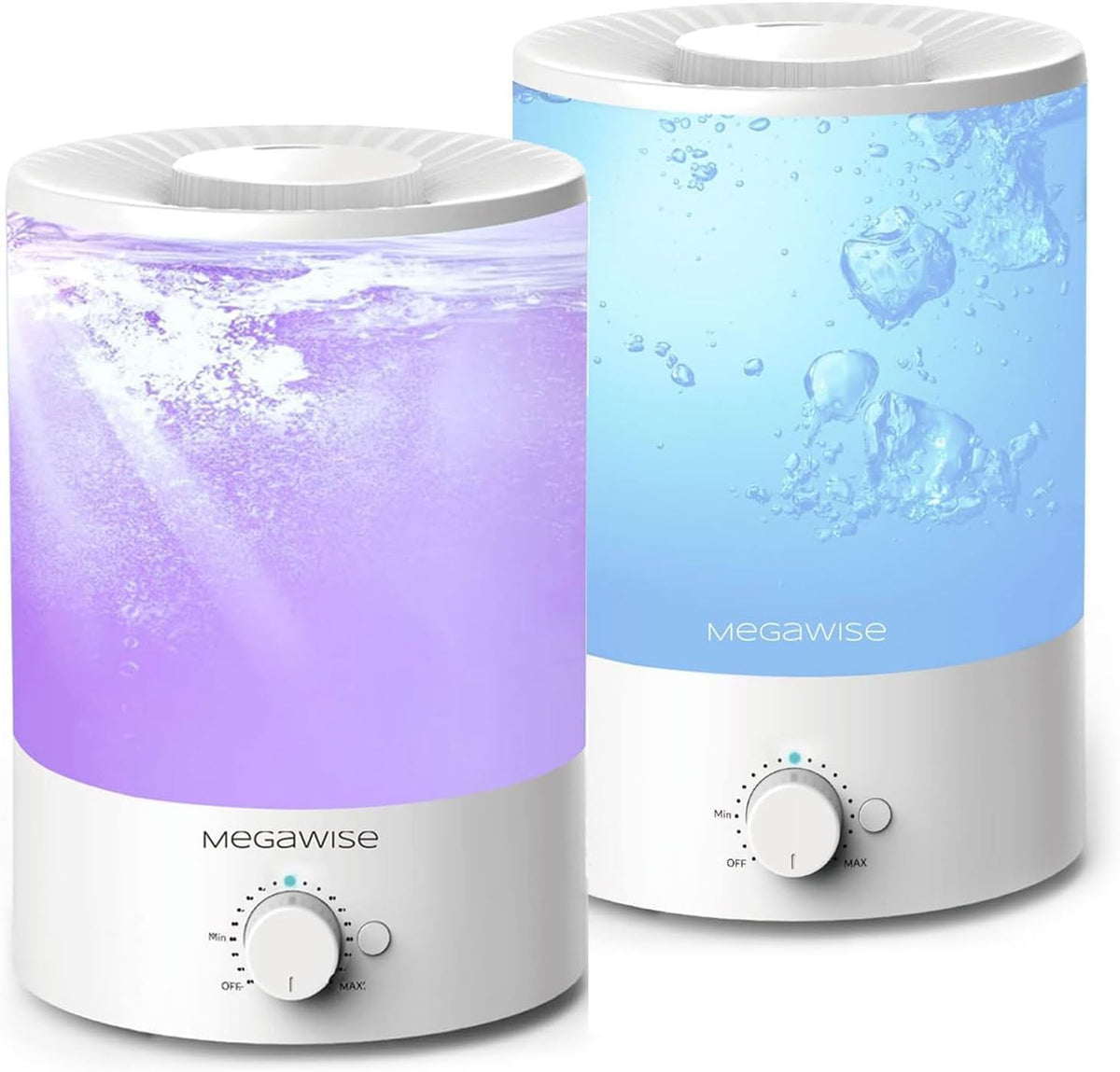 2 pack 3.5L Ultrasonic Cool Mist Humidifier – Top-Fill, Essential Oil Diffuser, Quiet Operation, Night Light, Auto