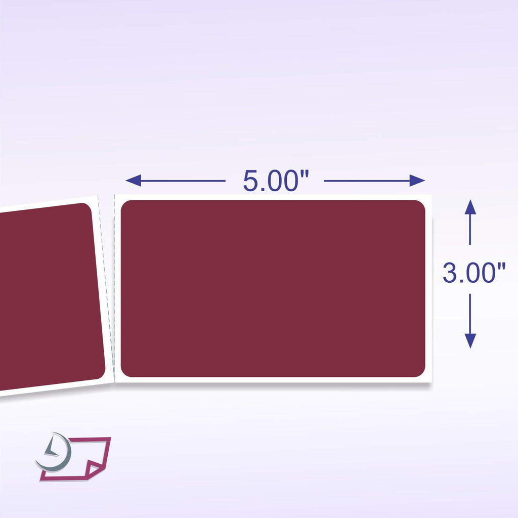 500 Rectangle Stickers, Color Coding Labels Roll, (3" x 5")