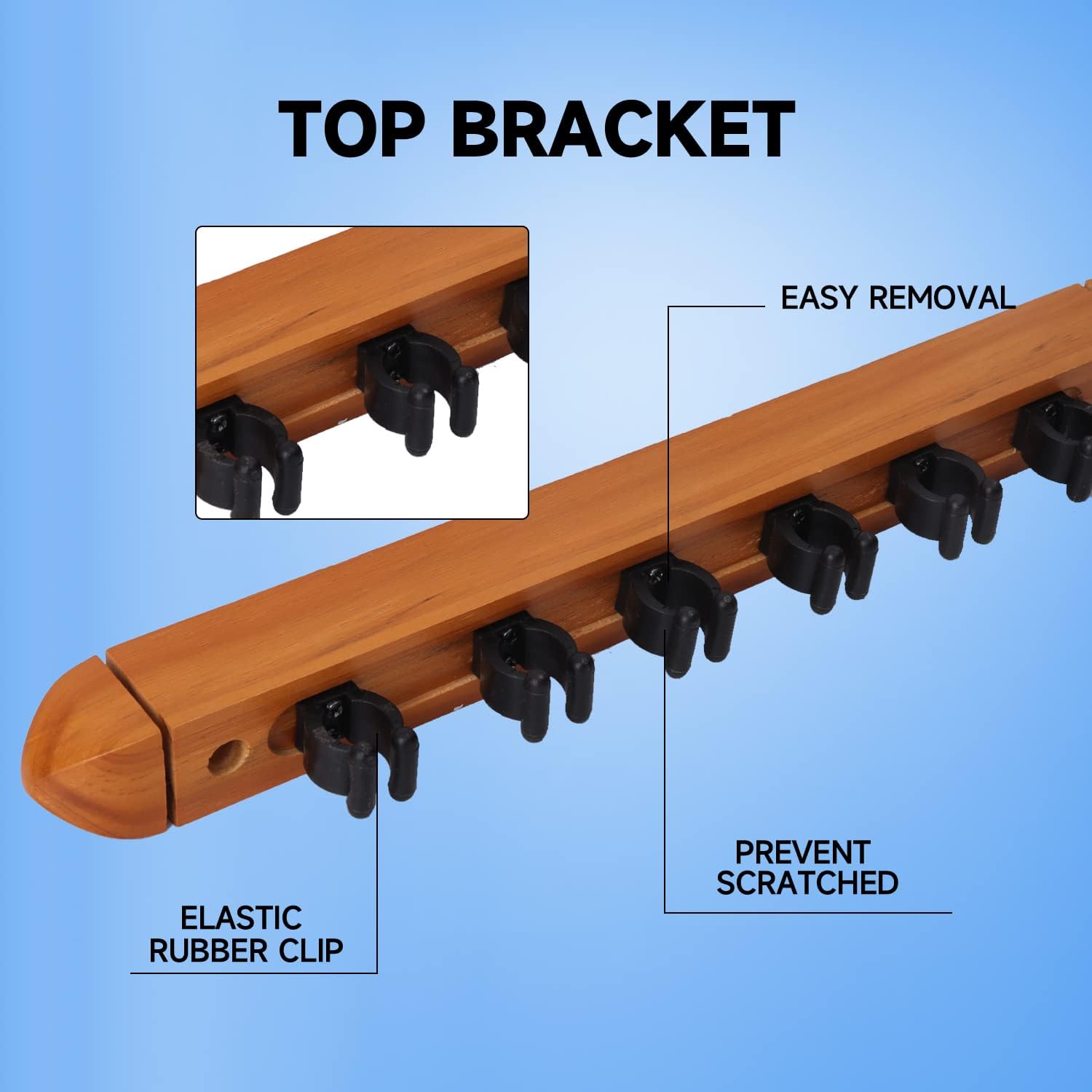 GSE 2-Piece Wooden Wall Mounted Billiard Pool Cue Rack Holds 6/8/12 Cues | Several Colors Available, Pool Stick