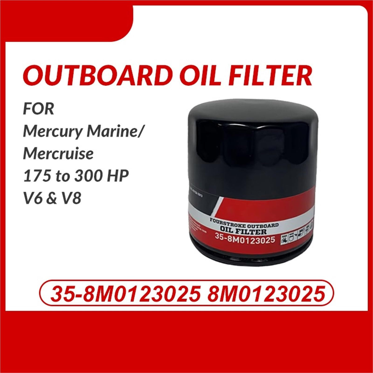 35-8M0123025 8M0123025 Outboard Oil Filter(2 pcs)