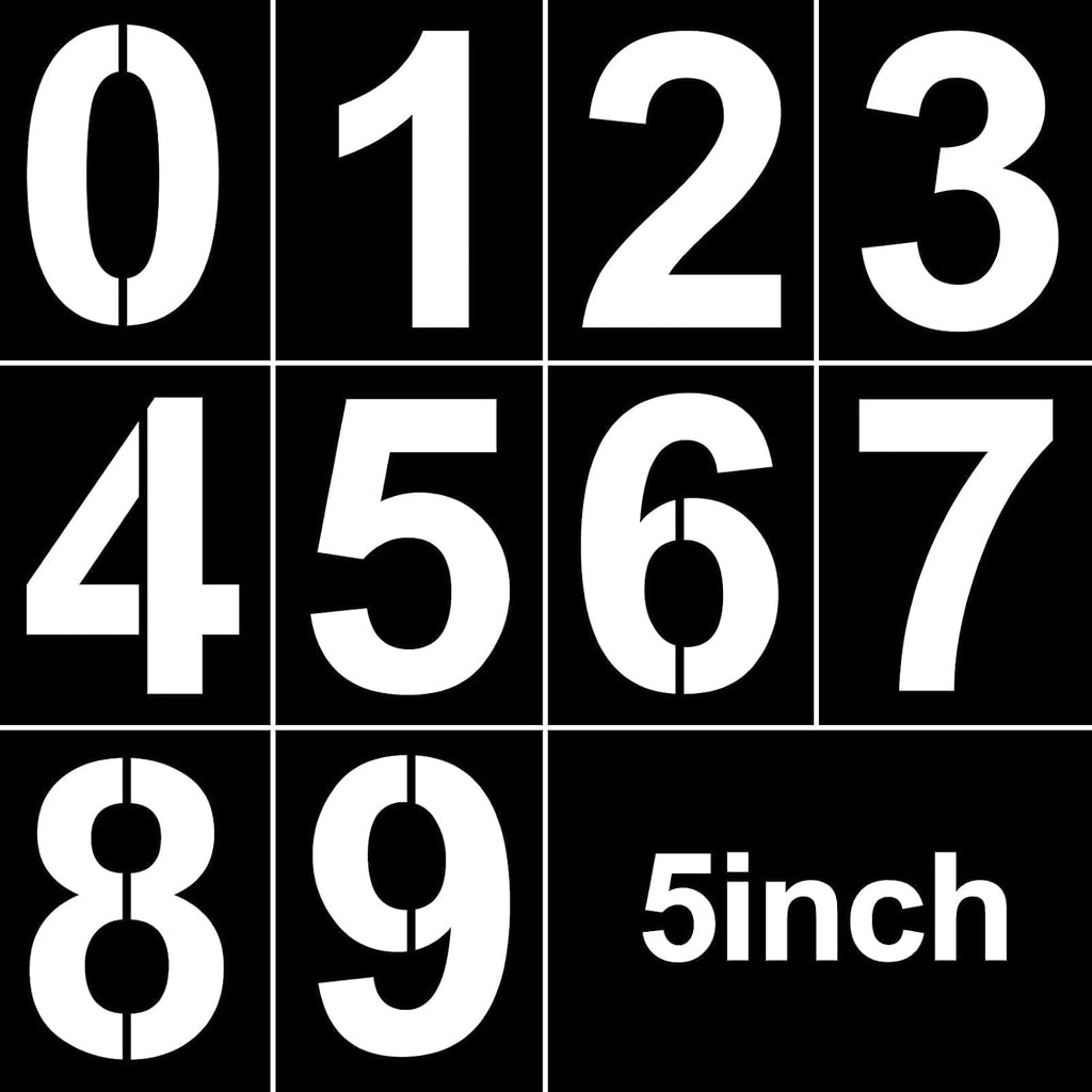 5 Inch Number Stencils Plastic Number Stencils Reusable Digital Painting Templates for Cake Stencil Address Templates