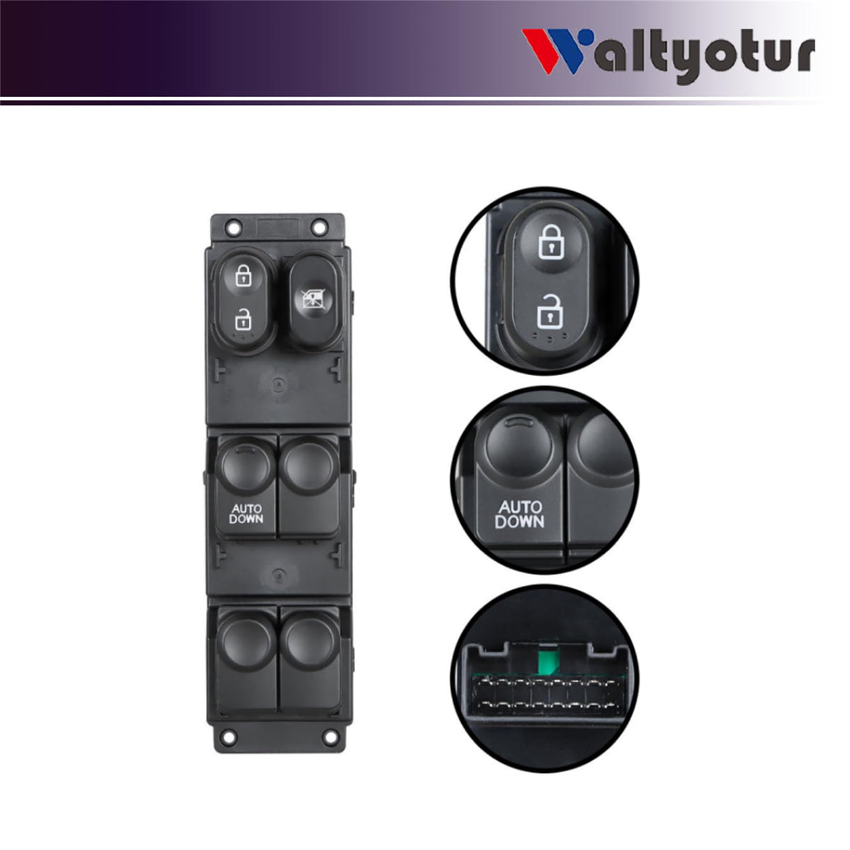 waltyotur Door Lock Power Window Switch Assembly Replacement for Accent