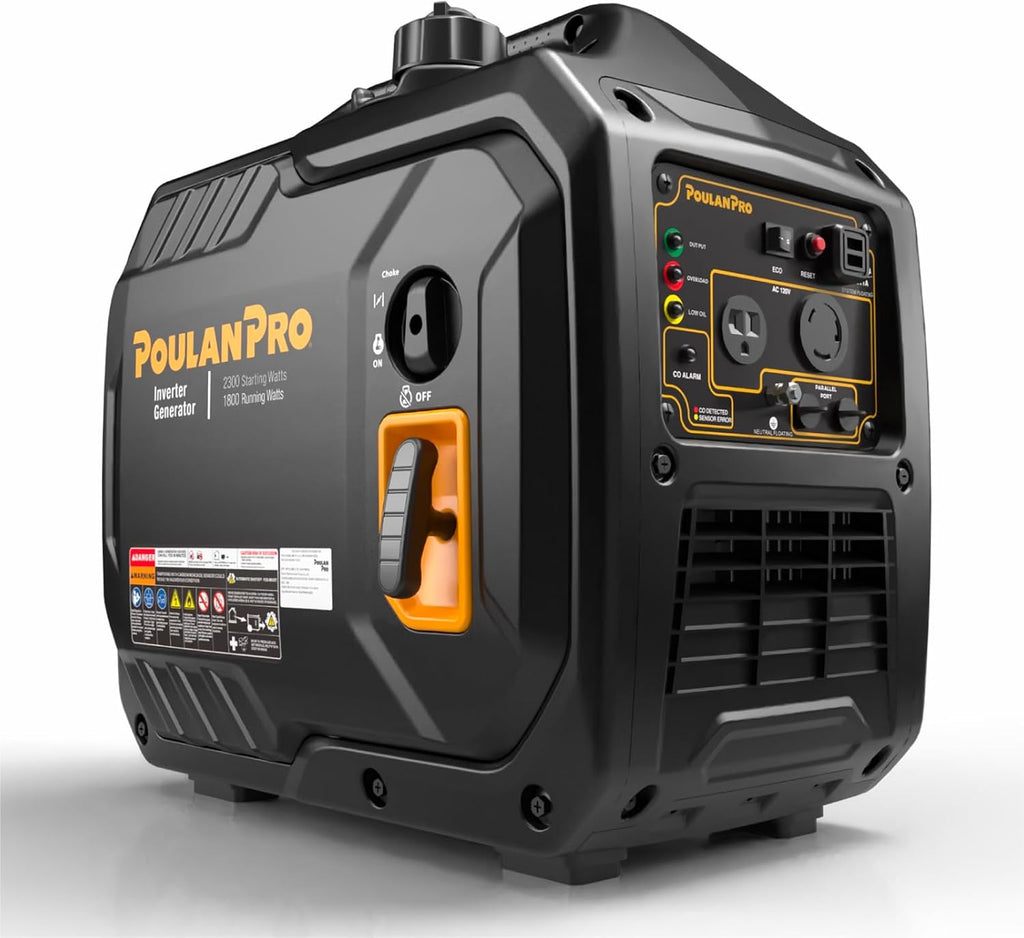 2300W Portable Inverter Generator, Quiet Gas Powered Generator for Home Backup, Camping & RV, with USB Ports, ECO