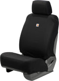 Universal Nylon Duck Canvas Fitted Bucket Seat Cover, Durable Seat Protection with Rain Defender, Single, Black