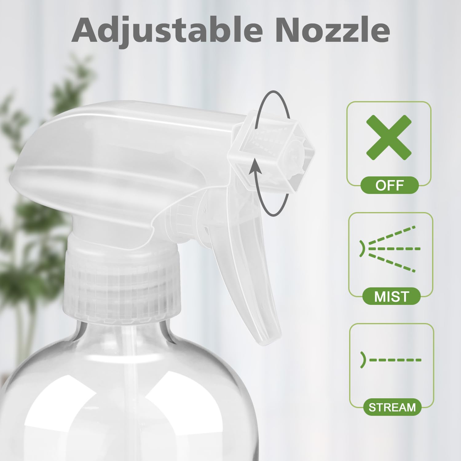 Glass Spray Bottles with Silicone Sleeve Protection, Empty 16 oz Refillable Containers, Reusable Spray Bottles with
