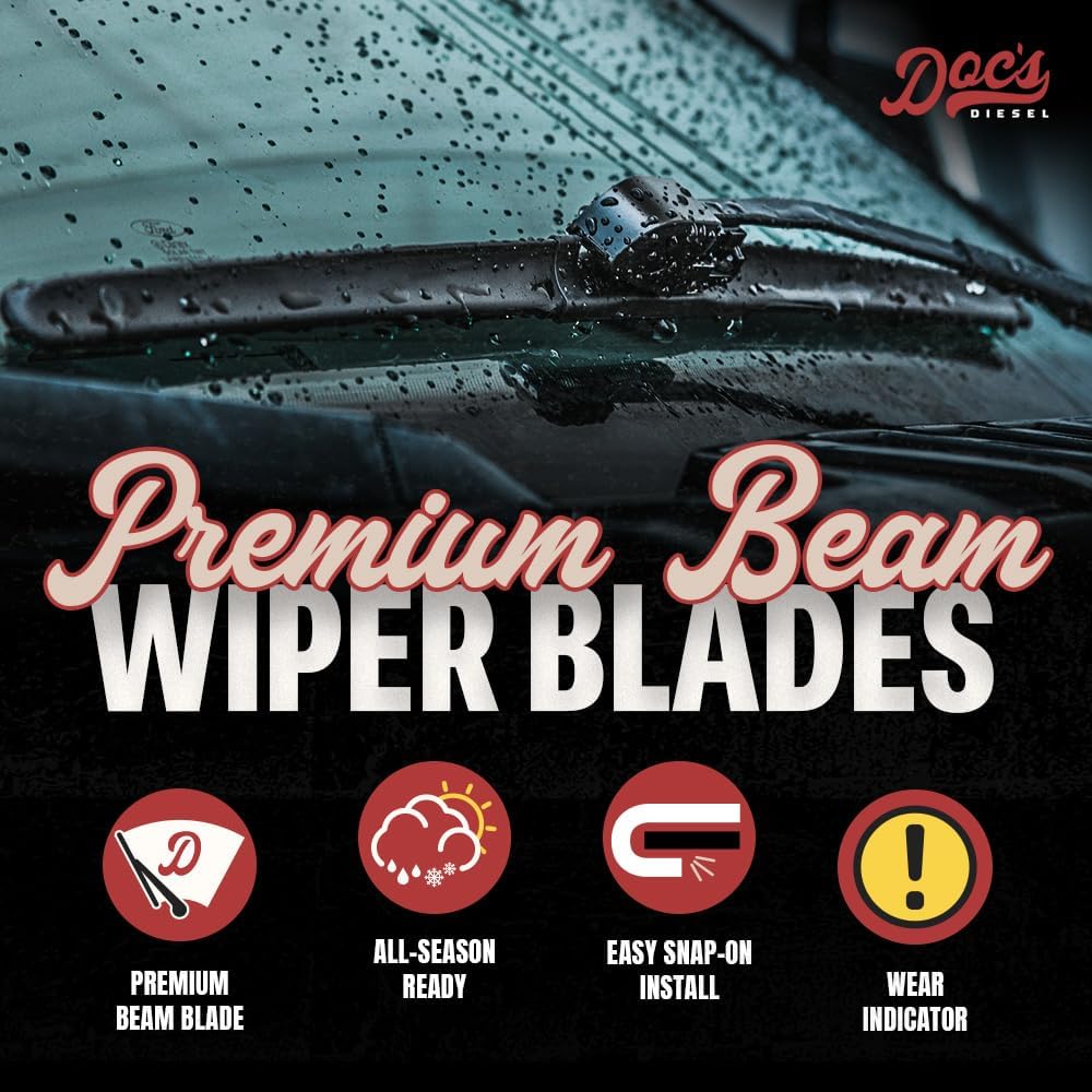 Premium Beam Wiper Blades | Frameless All-Season for Diesel Trucks and SUVs | 20 in. + 20 in. | Replaces 5079277-2