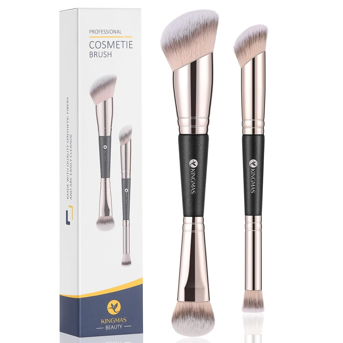 Foundation Concealer Brushes, 2Pcs Premium Duo-End Makeup Brush Set