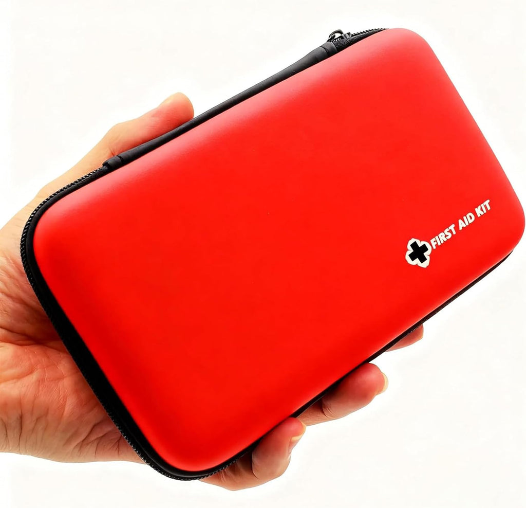 First Aid Kit Red Portable Compact Waterproof Mini Refill Supplies for Home Car Travel Camping Truck Hiking Sports