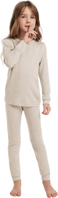 Kids Unisex 100% Merino Wool Base Layer Sets Lightweight Thermal Underwear