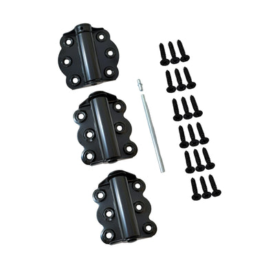 Door Spring Hinges, 2-3/4", Each Set Including 2 PCS Self Closing and 1 PC Adjustable Self Closing Door Hinge, Black, 1 Set, Made in Taiwan