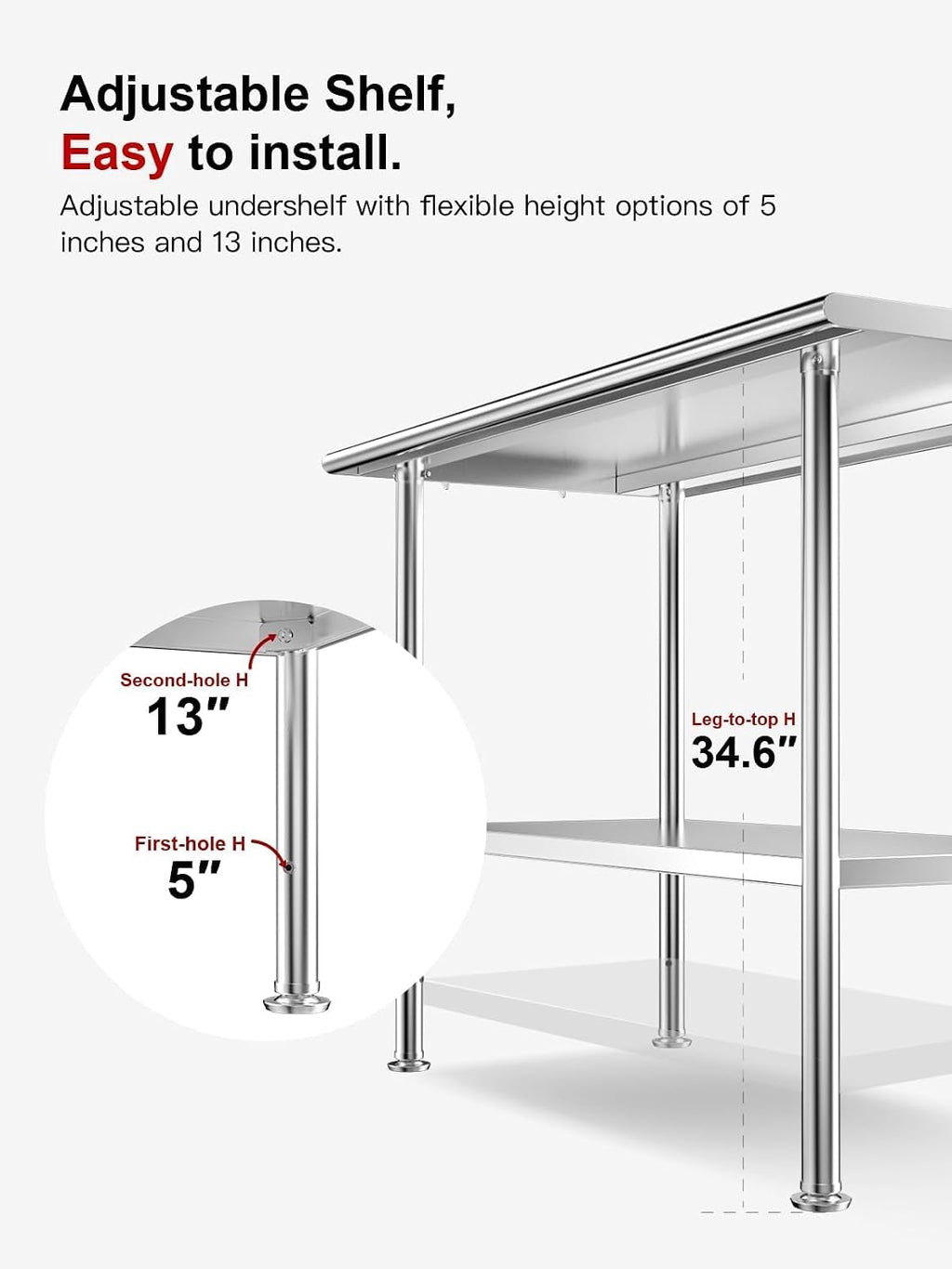 NSF Stainless Steel Prep Table 24X48 inch with Backsplash