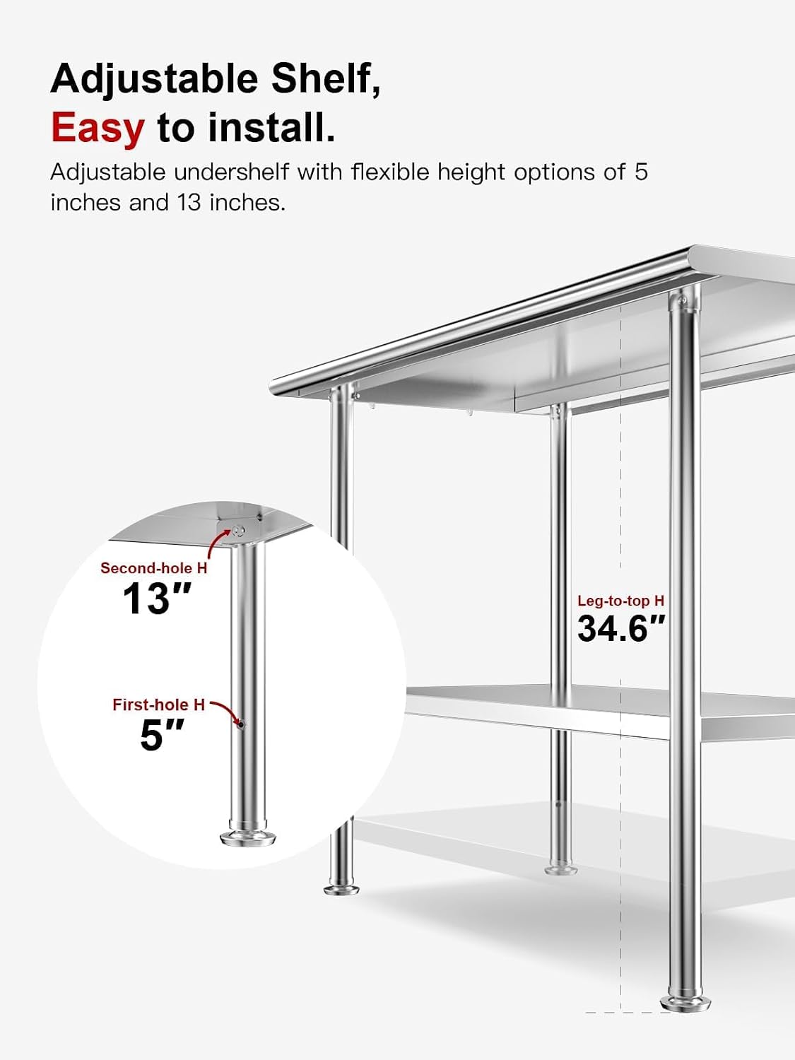 NSF Stainless Steel Prep Table 24X48 inch with Backsplash