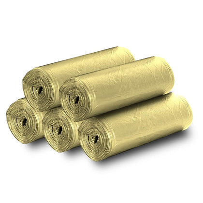 5 Rolls Small Trash Garbage Bags,4 Gallon 100 Counts (Golden)