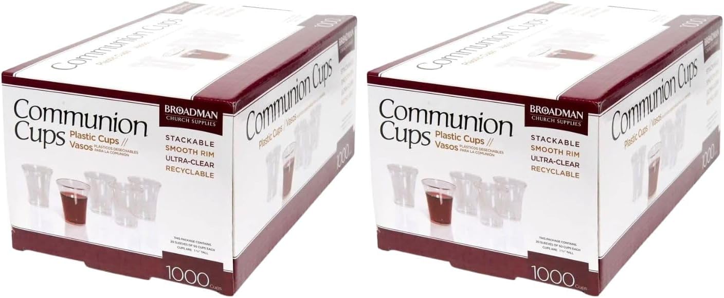 Broadman Plastic, Disposable, Recyclable Communion Cups, 2000 Count
