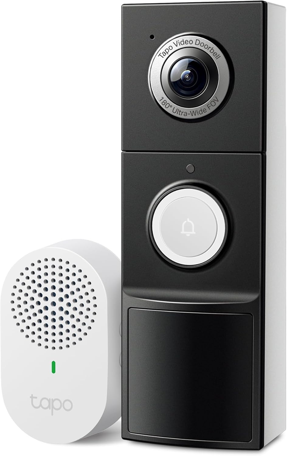 2K+ Wired or Battery Powered Smart Video Doorbell with Chime - 180° Field of View, Person/Vehicle/Package Detection