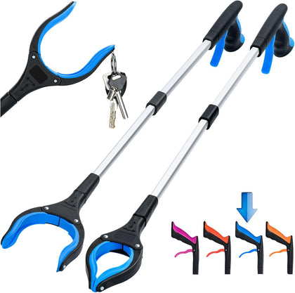 2-Pack Grabber Reacher Tool,32 Inch Foldable Reacher Grabber Pickup Tool with Strong Grip Magnetic,360°Rotating