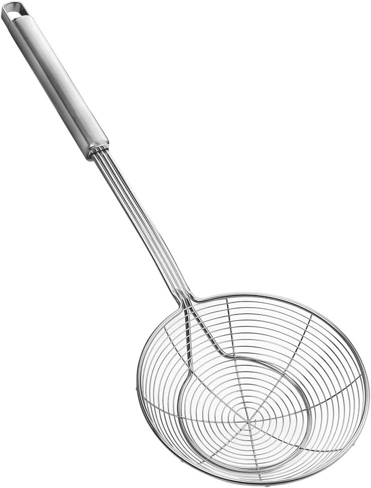 Spider Strainer Skimmer, Slotted Spoon for Cooking 5.5 Inch