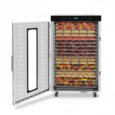 Food Dehydrator Machine 20 Trays, 1700W Stainless Steel Fruit Dehydrator for Jerky Meat Herbs with Digital Timer &