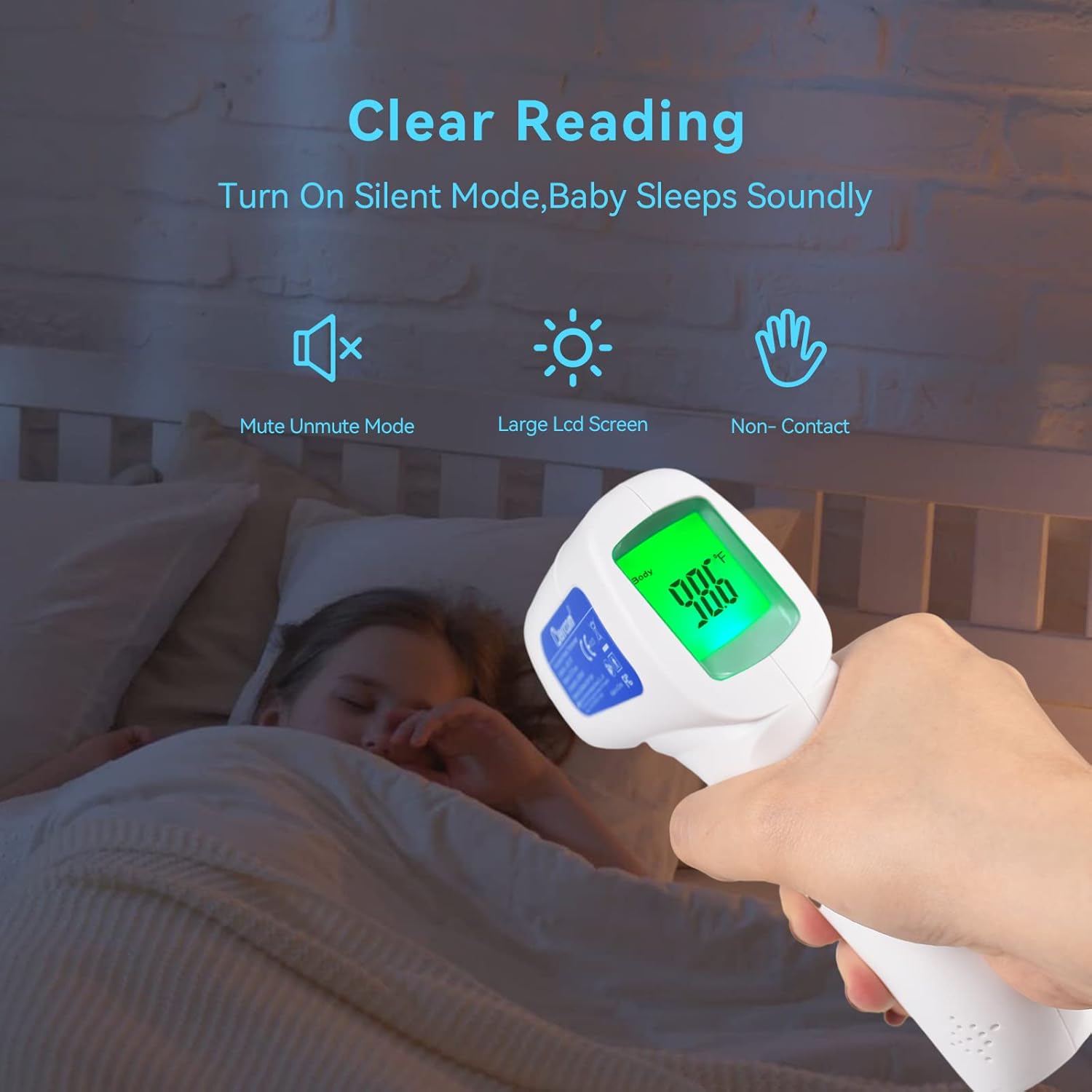Digital Non Contact Infrared Forehead Thermometer Contactless Thermometer 3 in 1 for Kids Infant Adult Fever Check
