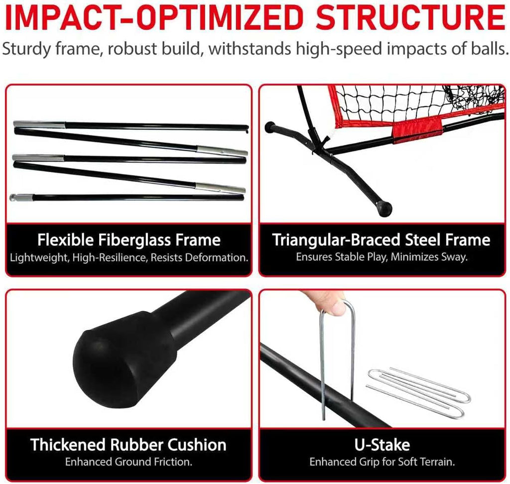 7x7 FT Baseball Net, Baseball & Softball Training net with Batting Tee, Strike Zone & Circular Target and Weighted