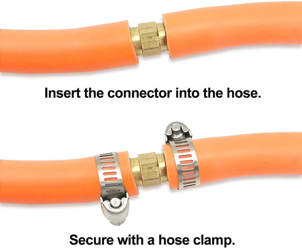 BlingKingdom 3pcs 3/8" Air Hose Repair Kit, Barb Hose Fitting Connector