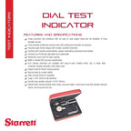 Starrett Dial Test Indicator, 1-3/8" Dia, .0005" Graduation, .030" Range