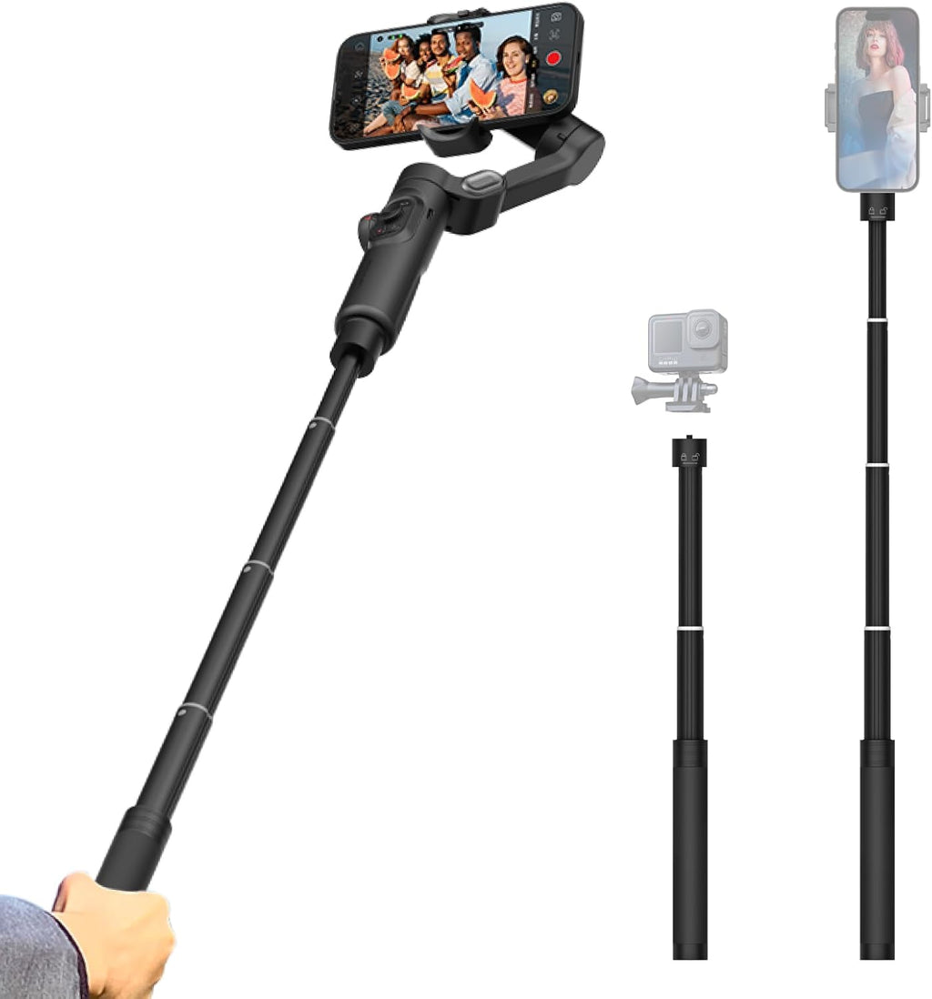Gimbal Extension Rod, 29" Extension Pole for DSLR Cameras, Adjustable Selfie Stick with 1/4 Screw Interface
