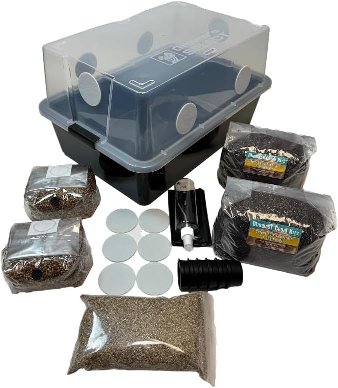 Mushroom Monotub Large 66Q Grow Kit | Complete Mushroom Grow Kit | for Dung-Loving Mushrooms | Includes 2 sterilized